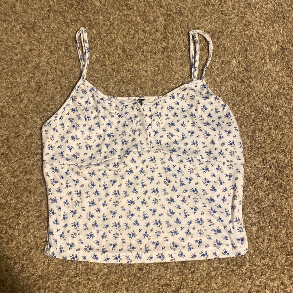 floral print cropped tank